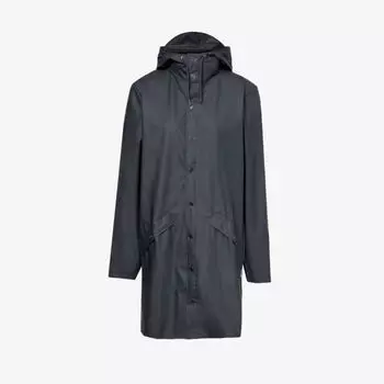 Куртка-ракушка классического кроя с высоким воротником Rains, темно-синий