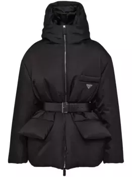 Куртка Re-Nylon с капюшоном Prada, черный
