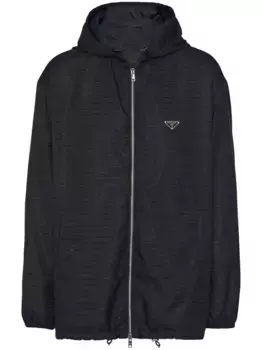Куртка Re-Nylon с капюшоном Prada, черный