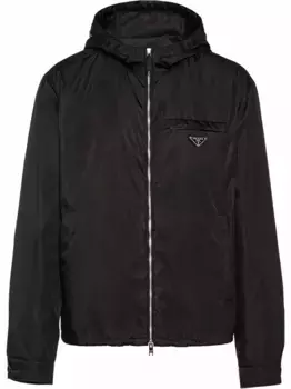 Куртка Re-Nylon с капюшоном Prada, черный