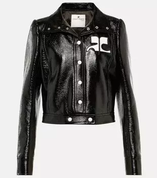 Куртка reedition из смесового хлопка Courrges, черный