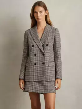 Куртка Reiss Drew Check Wool, цвет black/white