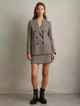 Куртка Reiss Petite Drew Check Wool, цвет black/white