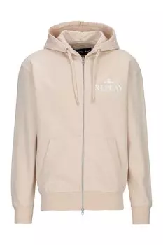 Куртка Replay Kapuzensweatshirt Piece Dyed Cotton Fleece, бежевый