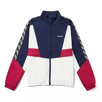 Куртка retro stand collar windproof jacket navy blue Vans, синий