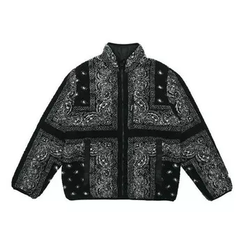 Куртка reversible bandana fleece jacket 'black' Supreme, черный