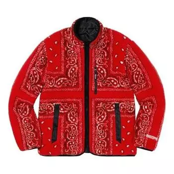 Куртка reversible bandana fleece jacket 'red' Supreme, красный