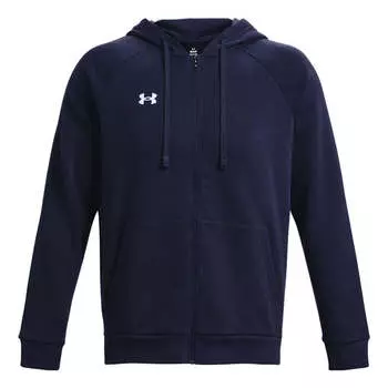 Куртка rival fleece fz hooded jacket 'navy blue' Under Armour, синий