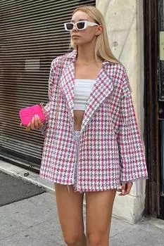 Куртка - Розовый - Классический крой Trend Alaat Stili, розовый