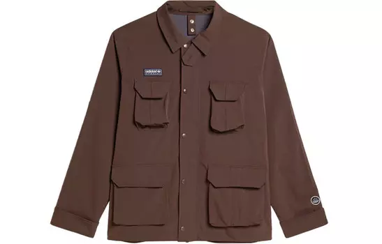 Куртка-рубашка Adidas Haslingden с несколькими карманами Adidas Originals, коричневый