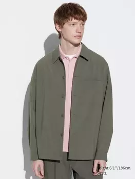 Куртка-Рубашка airsense Uniqlo, зеленый