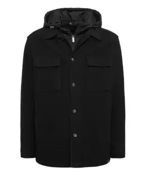 Куртка-Рубашка B из джерси из шерсти с нагрудником Boggi Milano, черный