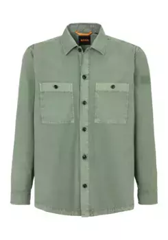 Куртка-рубашка BOSS ORANGE "Locky_2_M", с нагрудными карманами, зеленый