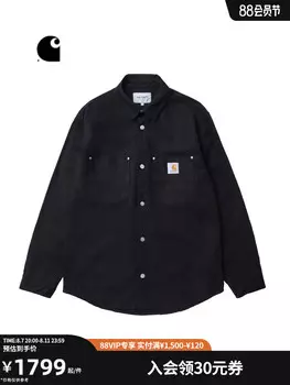 Куртка-рубашка Carhartt WIP с логотипом и двойным карманом, хаки