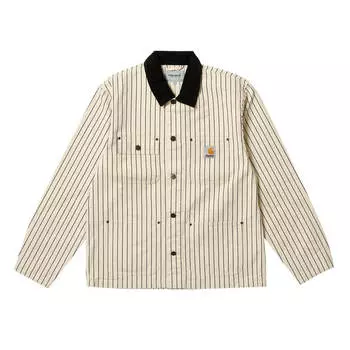 Куртка-рубашка Carhartt WIP x Palace Michigan 'Hickory Wax/Black', кремовый/черный