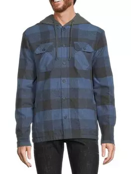 Куртка-рубашка Dorsey в клетку с капюшоном Flag & Anthem, цвет Navy Charcoal