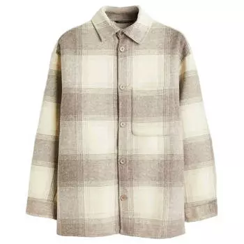 Куртка-рубашка H&amp;M Nova Fides Oversized Wool-Blend, бежевый/клетка