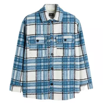 Куртка-рубашка H&amp;M Relaxed Fit, бежевый-синий
