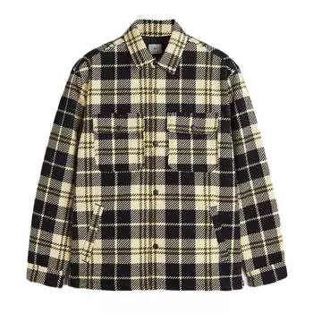 Куртка-рубашка H&amp;M Relaxed Fit Padded, черный/коричневый