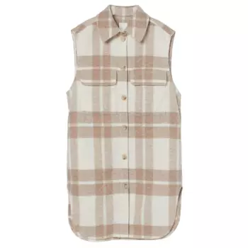 Куртка рубашка H&amp;M Sleeveless, бежевый/клетка