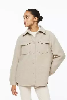 Куртка-рубашка H&amp;M, светло-бежевый меланж