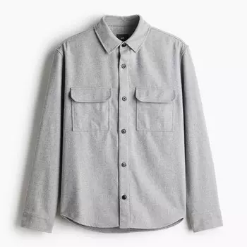 Куртка-рубашка H&M A/W 2024 Regular Fit Felted, серый