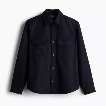 Куртка-рубашка H&M A/W 2024 Regular Fit Felted, темно-синий