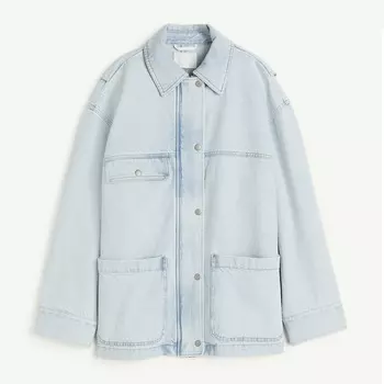 Куртка-рубашка H&M Denim, голубой