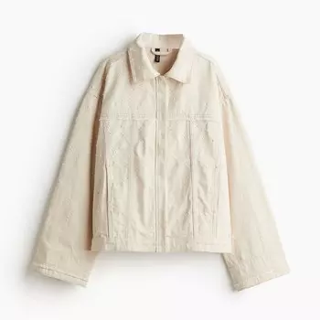 Куртка-рубашка H&M Distressed-look Twill, светло-бежевый