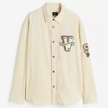 Куртка рубашка H&M Oversized Fit Corduroy Westcoast Victory, светло-бежевый