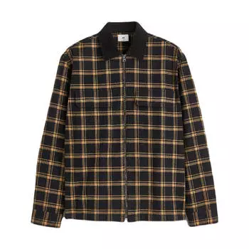 Куртка-рубашка H&M Relaxed Fit Twill, коричневый/черный
