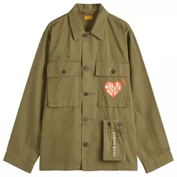 Куртка-рубашка Human Made с принтом, зеленый