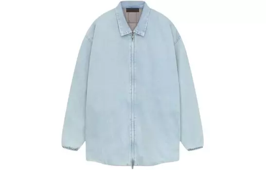 Куртка-рубашка из джинсовой ткани с наполнителем Fear Of God Essentials, цвет Wash denim /Light Wash Denim
