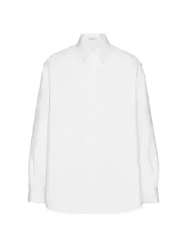 Куртка-рубашка из хлопкового поплина Valentino Garavani, белый