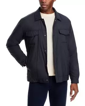 Куртка-рубашка из матового нейлона с легкой подкладкой Herno, синий