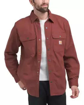 Куртка-рубашка из парусины Rugged Flex на подкладке Carhartt, цвет Sable