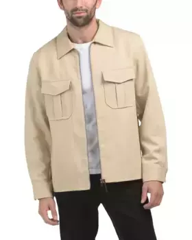 Куртка-рубашка из смеси хлопка и шерсти Theory, цвет Cream