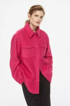 Куртка-рубашка из смесовой шерсти H&amp;M, вишня