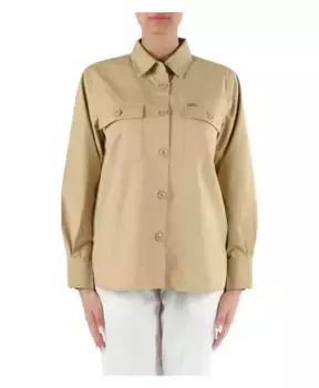 Куртка Рубашка из тенселя и хлопка с логотипом Sun68, бежевый