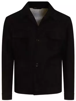 Куртка-рубашка из замши Lardini, черный