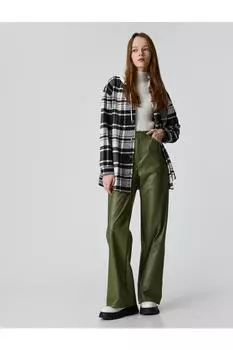 Куртка-рубашка Lumberjack оверсайз с капюшоном и карманом Koton, черный