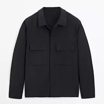 Куртка-рубашка Massimo Dutti Technical Fabric, темно-синий