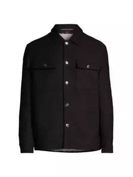 Куртка-рубашка Melton из смесовой шерсти Michael Kors, цвет midnight
