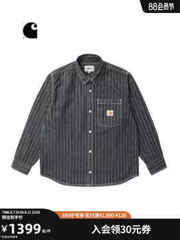 Куртка-рубашка мужская Carhartt WIP с потертостями, синий