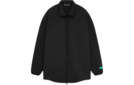 Куртка-рубашка на молнии с логотипом-аппликацией Fear Of God Essentials, черный
