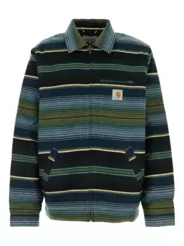 Куртка-рубашка на молнии с полосатым узором CARHARTT WIP, синий