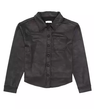 Куртка-рубашка на пуговицах с покрытием GB Little Girls 2T-6X, черный