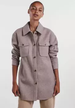 Куртка-рубашка "PCJUDY SHACKET" Pieces, цвет Fossil