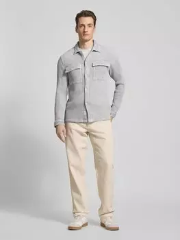 Куртка-рубашка прямого кроя с фактурным узором Scotch & Soda, светло-серый
