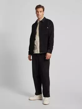 Куртка-рубашка прямого кроя с нагрудным карманом ROTHOLZ, черный